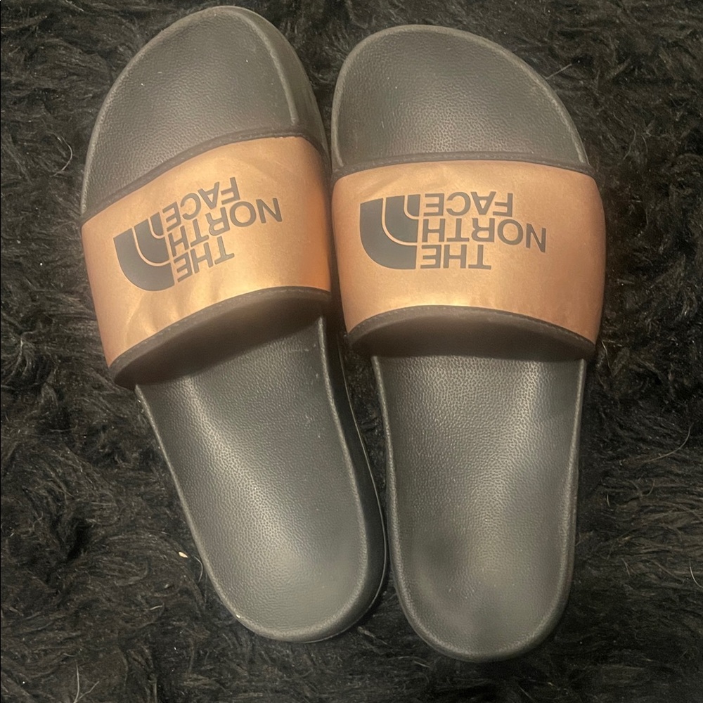 The North Face Black and Tan Slides
